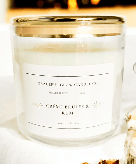 Graceful Glow Candle Co. Candle Crème Brûlée & Rum